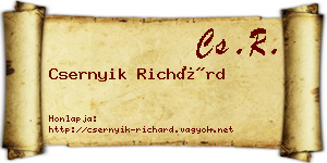 Csernyik Richárd névjegykártya